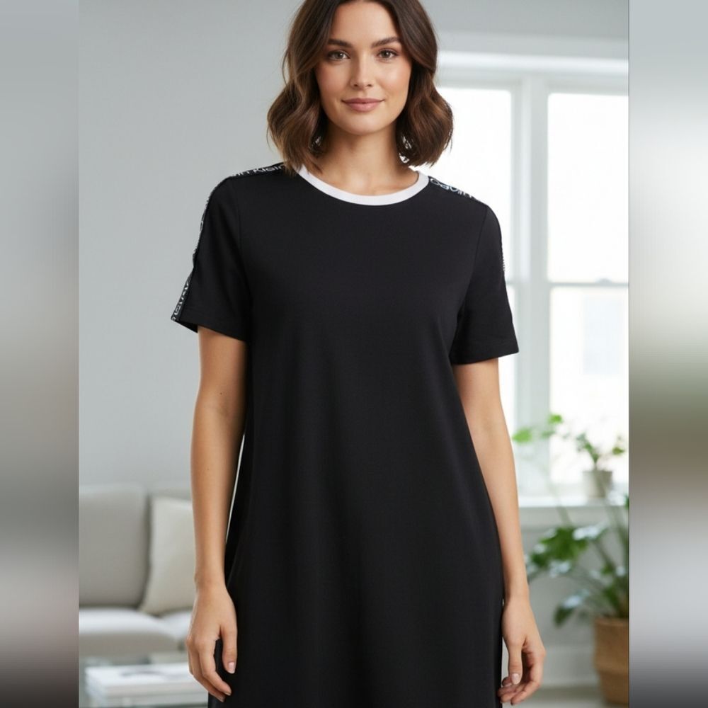 Calvin Klein Black Preppy t shirt dress M
